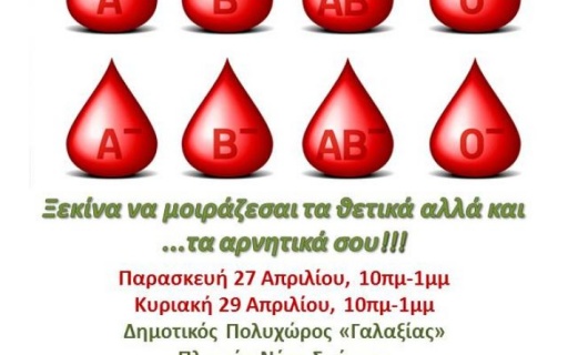 ΔΕΛΤΙΟ ΤΥΠΟΥ: Εθελοντική αιμοδοσία για την ενίσχυση της Δημοτικής Δανειστικής Τράπεζας Αίματος